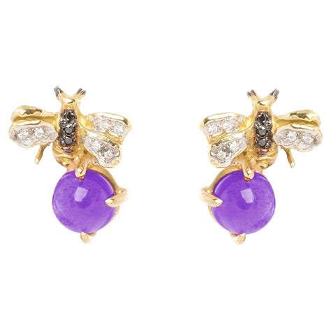 bee gucci earrings|Gucci amethyst earrings.